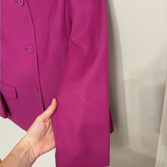 Vintage J. G. Hook 100% Wool Bright Fuchsia Pink Blazer - Size 10 - Picture 6 of 7